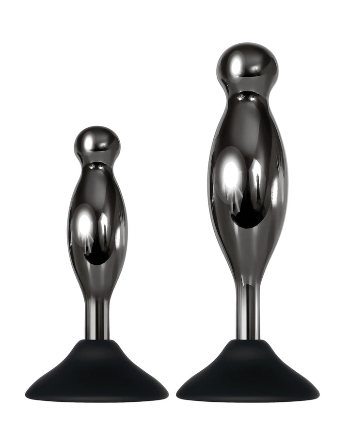 Evolved Novelties INC Evolved Joy Sticks 2 Pc Plug Set - Black-chrome Anal Toys