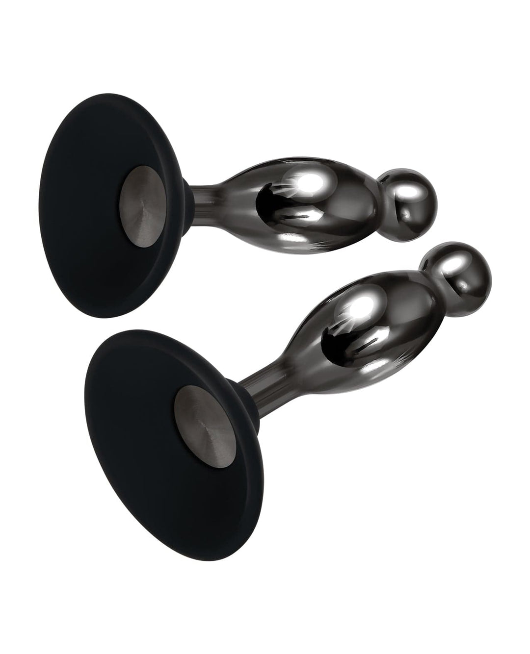 Evolved Novelties INC Evolved Joy Sticks 2 Pc Plug Set - Black-chrome Anal Toys