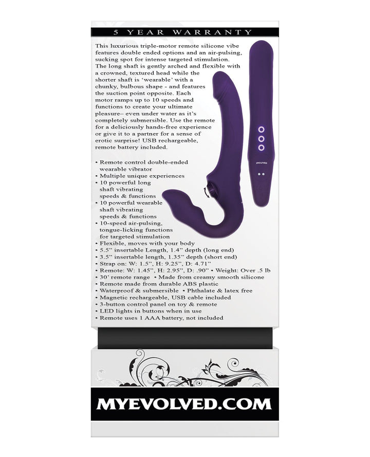 Evolved Novelties INC Evolved 2 Become 1 Strapless Strap On - Purple Dildos
