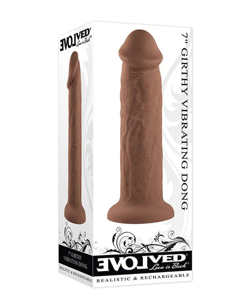 Evolved Novelties INC Evolved 7" Girthy Vibrating Dong - Dark Dildos