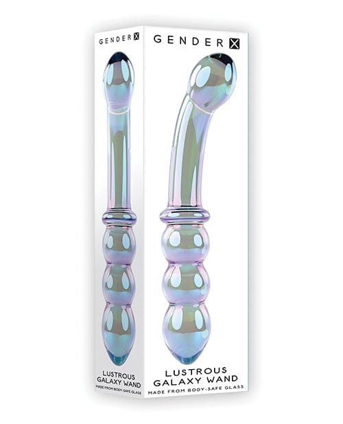 Evolved Novelties INC Gender X Lustrous Galaxy Wand Dual Ended Glass Massager - Green Dildos