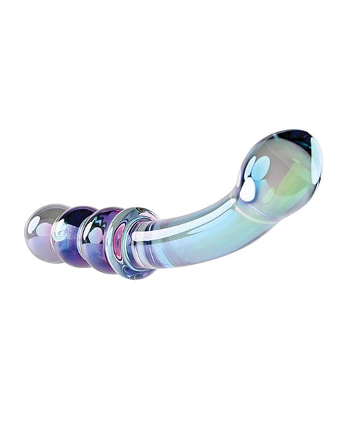 Evolved Novelties INC Gender X Lustrous Galaxy Wand Dual Ended Glass Massager - Green Dildos