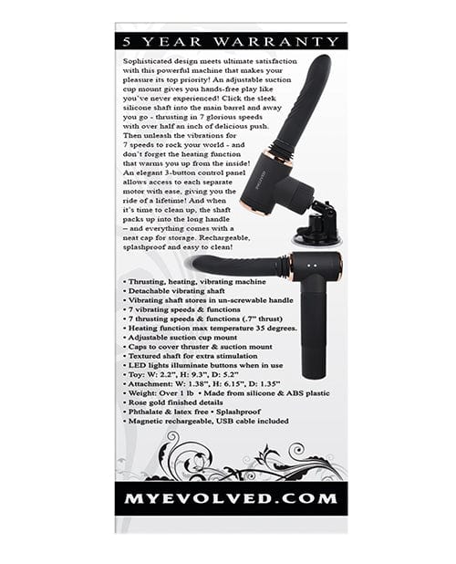 Evolved Novelties INC Evolved Too Hot To Handle Thrusting Machine - Black More
