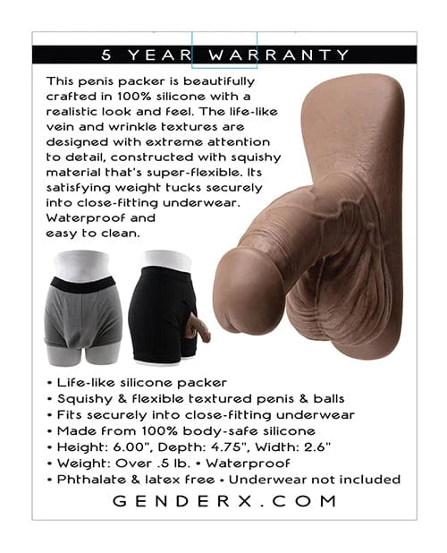 Evolved Novelties INC Gender X 4" Silicone Packer - Dark More