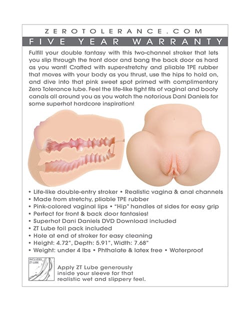 Evolved Novelties INC Zero Tolerance Dani Daniels Realistic Ass &amp; Vagina Stroker W-movie Download Penis Toys