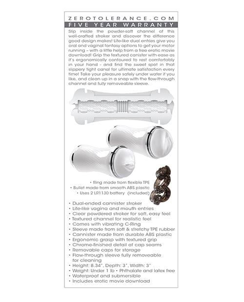 Evolved Novelties INC Zero Tolerance Double Dip Stroker - White Penis Toys