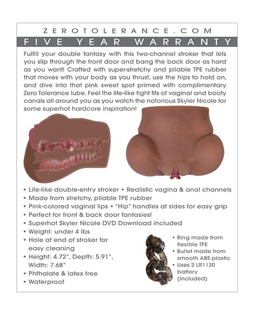 Evolved Novelties INC Zero Tolerance Skylar Nicole Movie Download W-realistic Ass &amp; Vagina Stroker Penis Toys