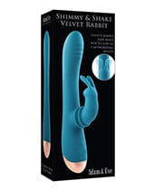 Evolved Novelties INC Adam & Eve Shimmy & Shake Velvet Rabbit - Teal Vibrators