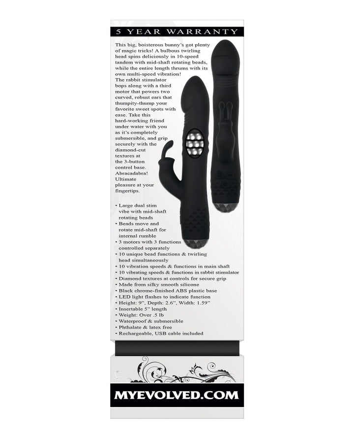 Evolved Novelties INC Evolved Bodacious Bunny Rotating Rabbit - Black Vibrators