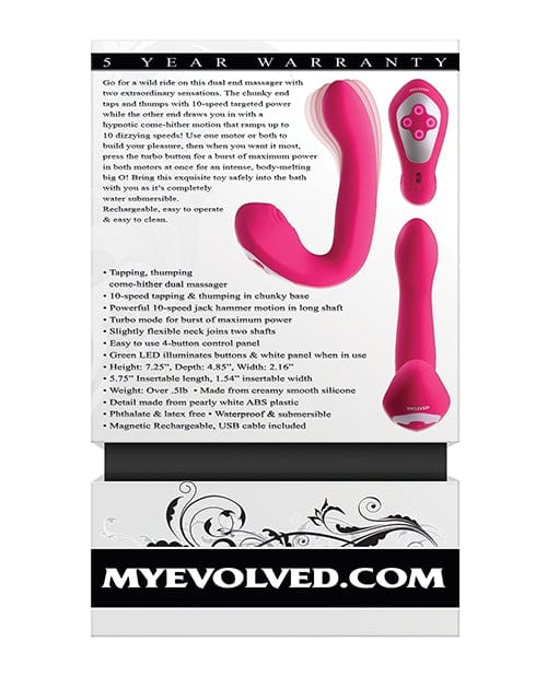 Evolved Novelties INC Evolved Buck Wild Come Hither Dual End Massager - Pink Vibrators
