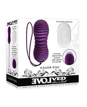 Evolved Eager Egg Vibrating & Thrusting Egg with remote - Purple