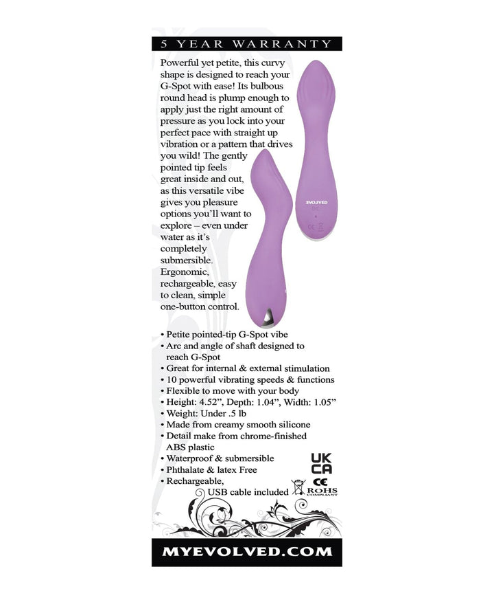 Evolved Novelties INC Evolved Lilac G Petite G Spot Vibe - Purple Vibrators