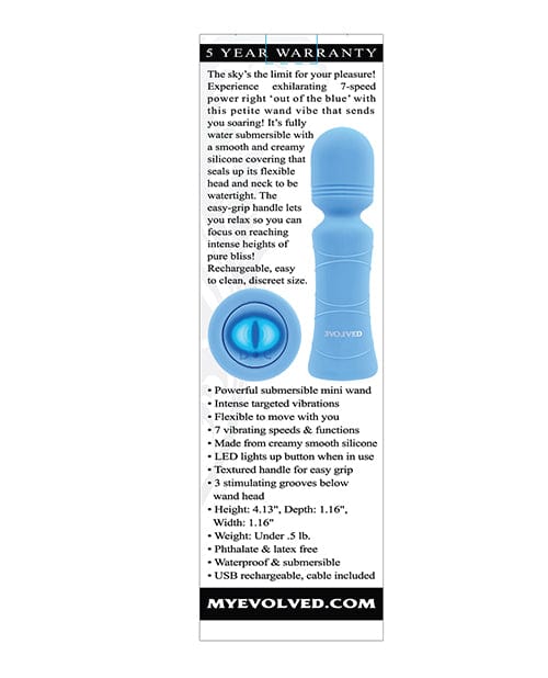 Evolved Out Of The Blue Vibrating Mini Wand - Blue
