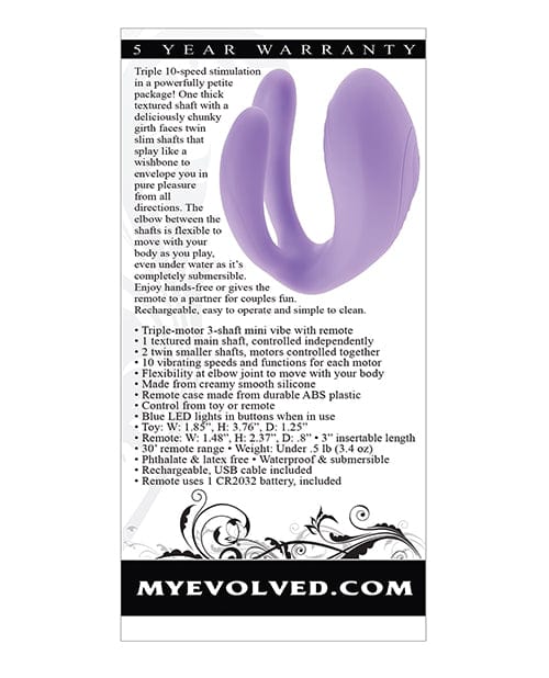 Evolved Novelties INC Evolved Petite Tickler Mini Vibe W-remote - Purple Vibrators