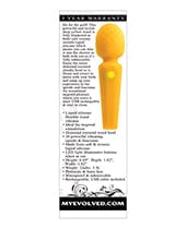 Evolved Novelties INC Evolved Sunshine Flexible Wand Vibrator - Yellow Vibrators