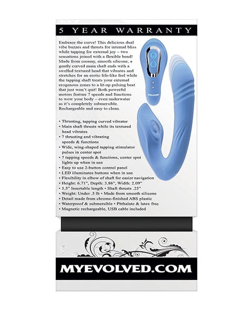Evolved Novelties INC Evolved Tap &amp; Thrust Dual Vibe - Blue Vibrators