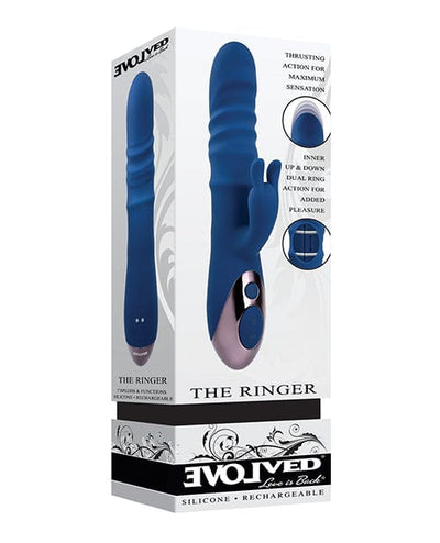 Evolved Novelties INC Evolved The Ringer Rechargeable Thrusting Rabbit - Blue Vibrators