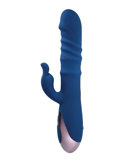 Evolved Novelties INC Evolved The Ringer Rechargeable Thrusting Rabbit - Blue Vibrators