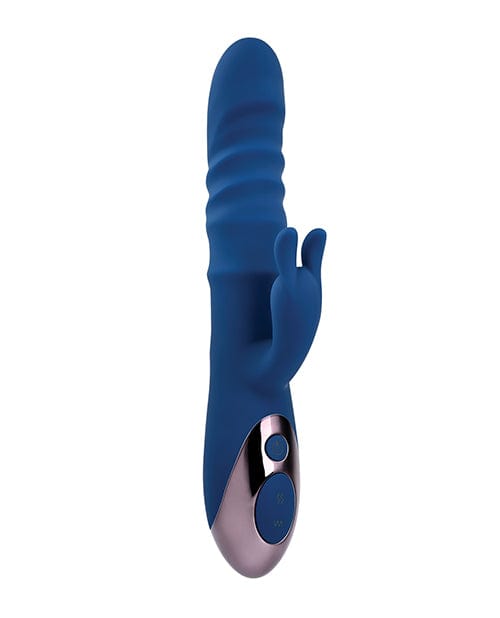 Evolved Novelties INC Evolved The Ringer Rechargeable Thrusting Rabbit - Blue Vibrators