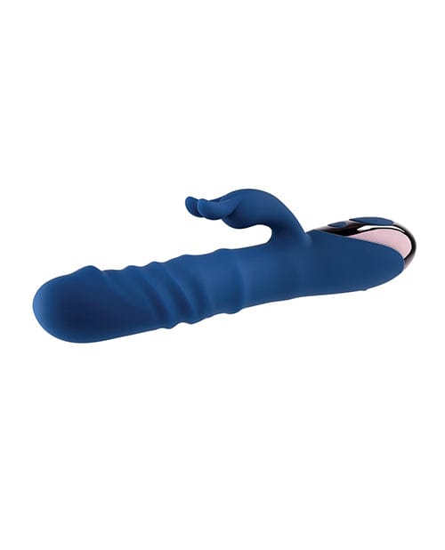 Evolved Novelties INC Evolved The Ringer Rechargeable Thrusting Rabbit - Blue Vibrators