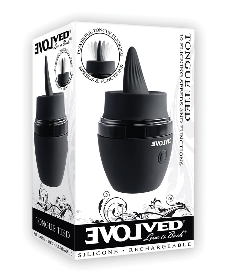 Evolved Novelties INC Evolved Tongue Tied Flicking Massager - Black Vibrators