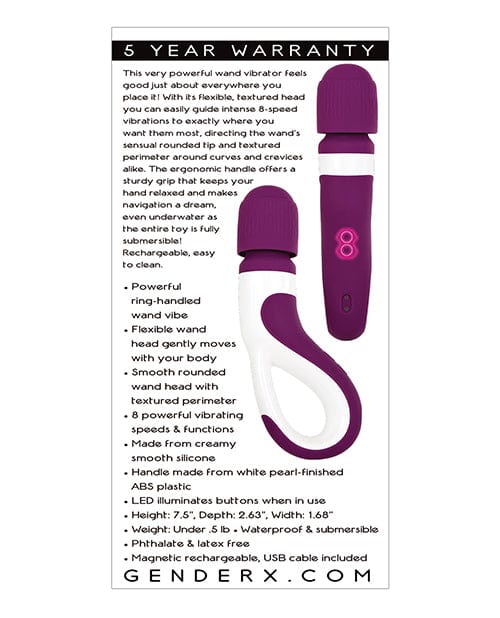 Evolved Novelties INC Gender X Handle It Wand - Purple-white Vibrators