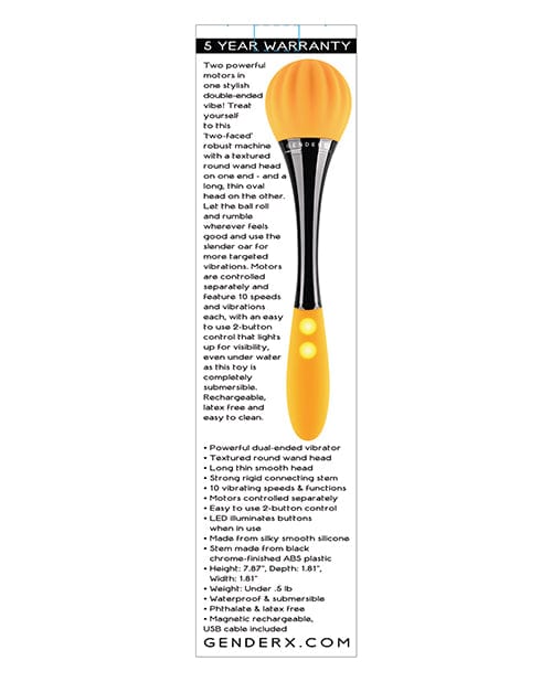 Evolved Novelties INC Gender X Sunflower Double Ended Vibe - Yellow Vibrators