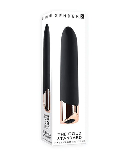 Evolved Novelties INC Gender X The Gold Standard Rechargeable Silicone Bullet - Black-rose Gold Vibrators
