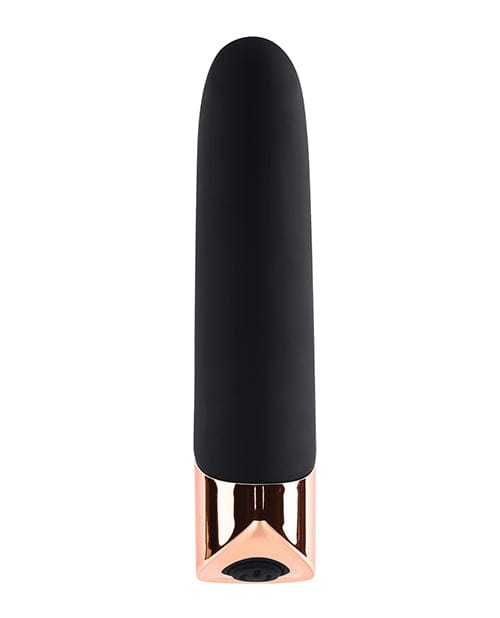 Evolved Novelties INC Gender X The Gold Standard Rechargeable Silicone Bullet - Black-rose Gold Vibrators