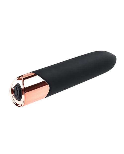 Evolved Novelties INC Gender X The Gold Standard Rechargeable Silicone Bullet - Black-rose Gold Vibrators