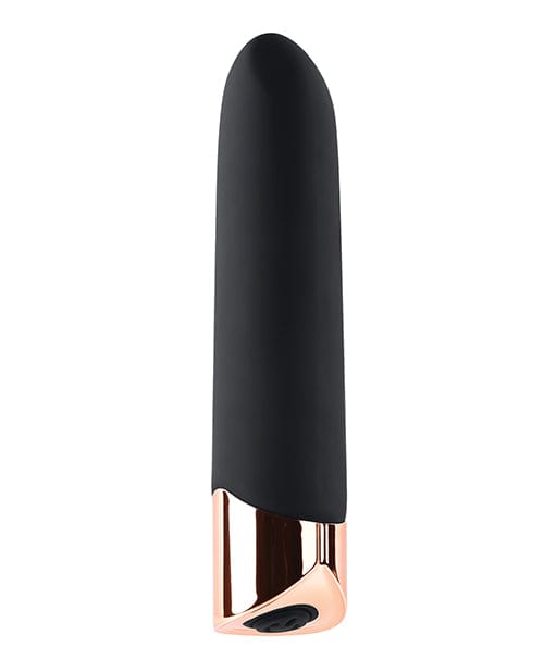 Evolved Novelties INC Gender X The Gold Standard Rechargeable Silicone Bullet - Black-rose Gold Vibrators