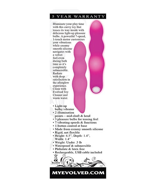 Evolved Novelties Evolved Afterglow Light Up Vibrator - Pink Vibrators
