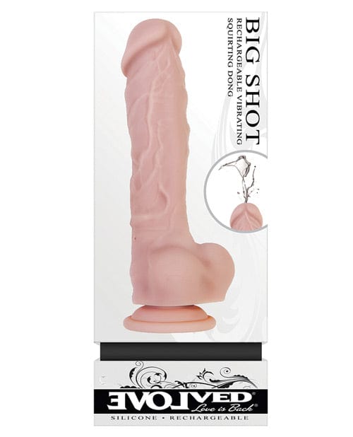Evolved Novelties Evolved Big Shot Vibrating &amp; Squirting Dong - Flesh Vibrators