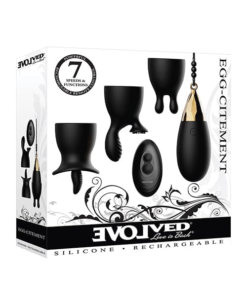 Evolved Novelties Evolved Egg Citement Rechargeable Bullet - Black-Gold Vibrators