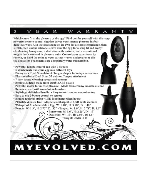 Evolved Egg Citement Rechargeable Bullet - Black-Gold