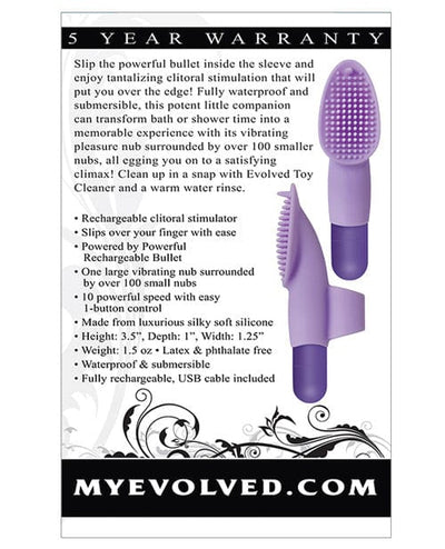 Evolved Novelties Evolved Fingerific Rechargeable Bullet - Purple Vibrators