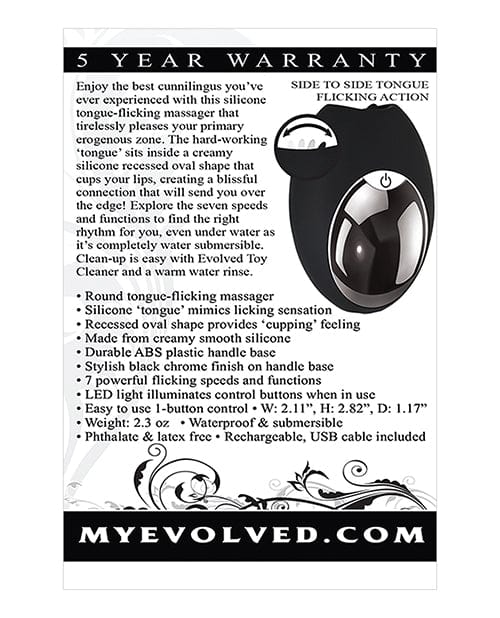 Evolved Novelties Evolved Lickity Slit Oral Massager - Black Vibrators