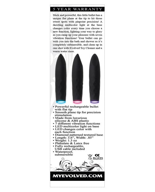 Evolved Novelties Evolved On The Spot Bullet - Black Vibrators