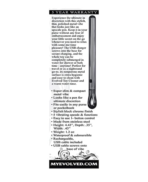 Evolved Novelties Evolved Pen Pal Vibe - Black Vibrators