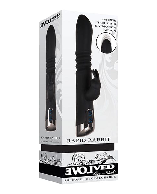 Evolved Novelties Evolved Rapid Rabbit Thrusting Dual Vibe - Black Vibrators