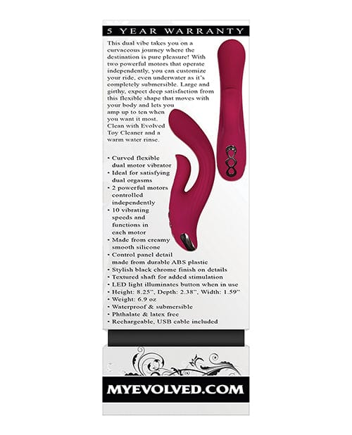 Evolved Novelties Evolved Red Dream Dual Stim - Burgundy Vibrators