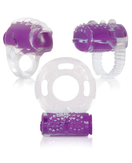 Evolved Ring True Unique Pleasure Rings Kit - 3 Pack Clear-Purple