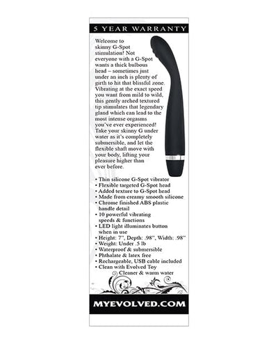 Evolved Novelties Evolved Skinny G Silicone G Spot Vibrator - Black Vibrators