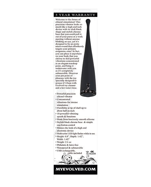 Evolved Novelties Evolved Straight To The Point Vibrator - Black Vibrators