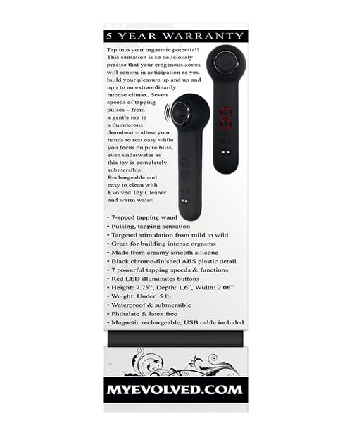 Evolved Novelties Evolved Tap Dance Tapping Wand - Black Vibrators