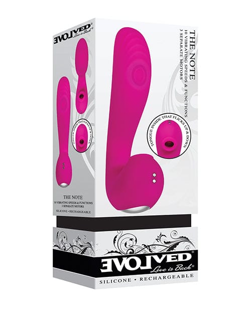 Evolved Novelties Evolved The Note Thumping Licking Vibe- Pink Vibrators