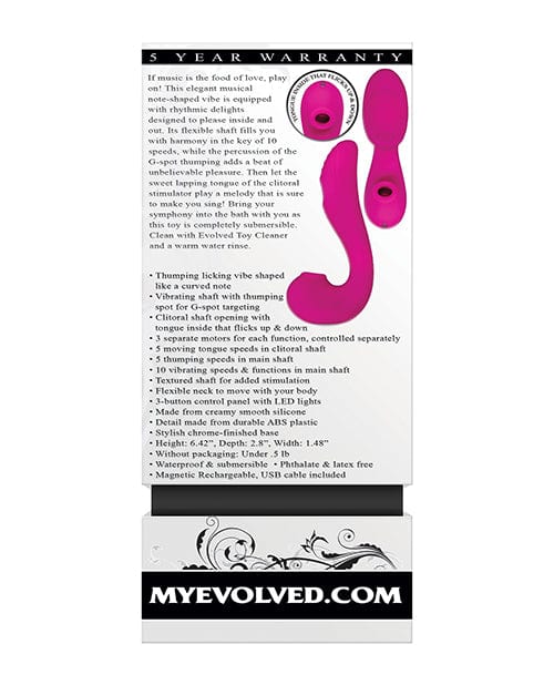 Evolved Novelties Evolved The Note Thumping Licking Vibe- Pink Vibrators