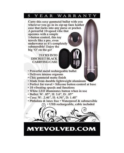 Evolved Novelties Evolved Travel Gasm Bullet - Grey Vibrators