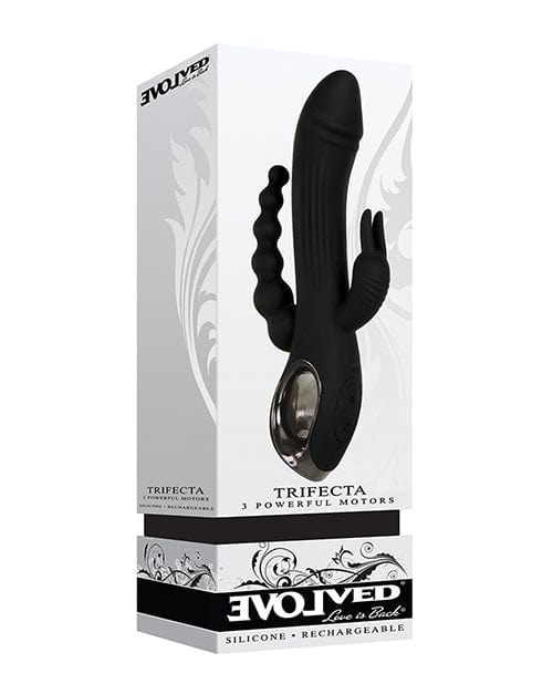 Evolved Novelties Evolved Trifecta Triple Stim Rechargeable - Black Vibrators