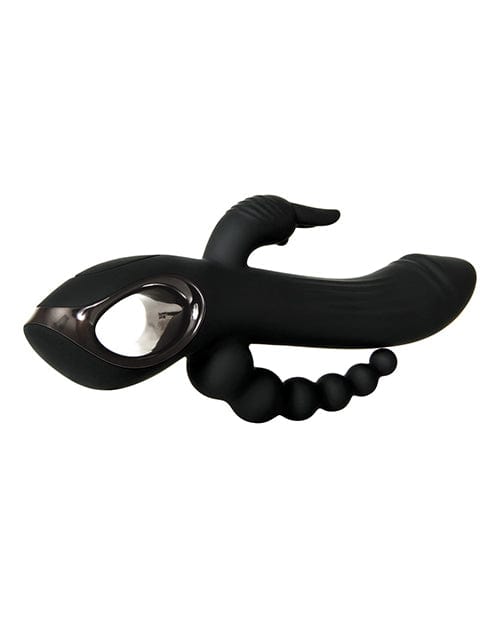Evolved Novelties Evolved Trifecta Triple Stim Rechargeable - Black Vibrators